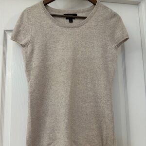 Tahari Women Short Sleeve 100% 2-Ply Cashmere Luxury Sweater Sz M Elegant Soft